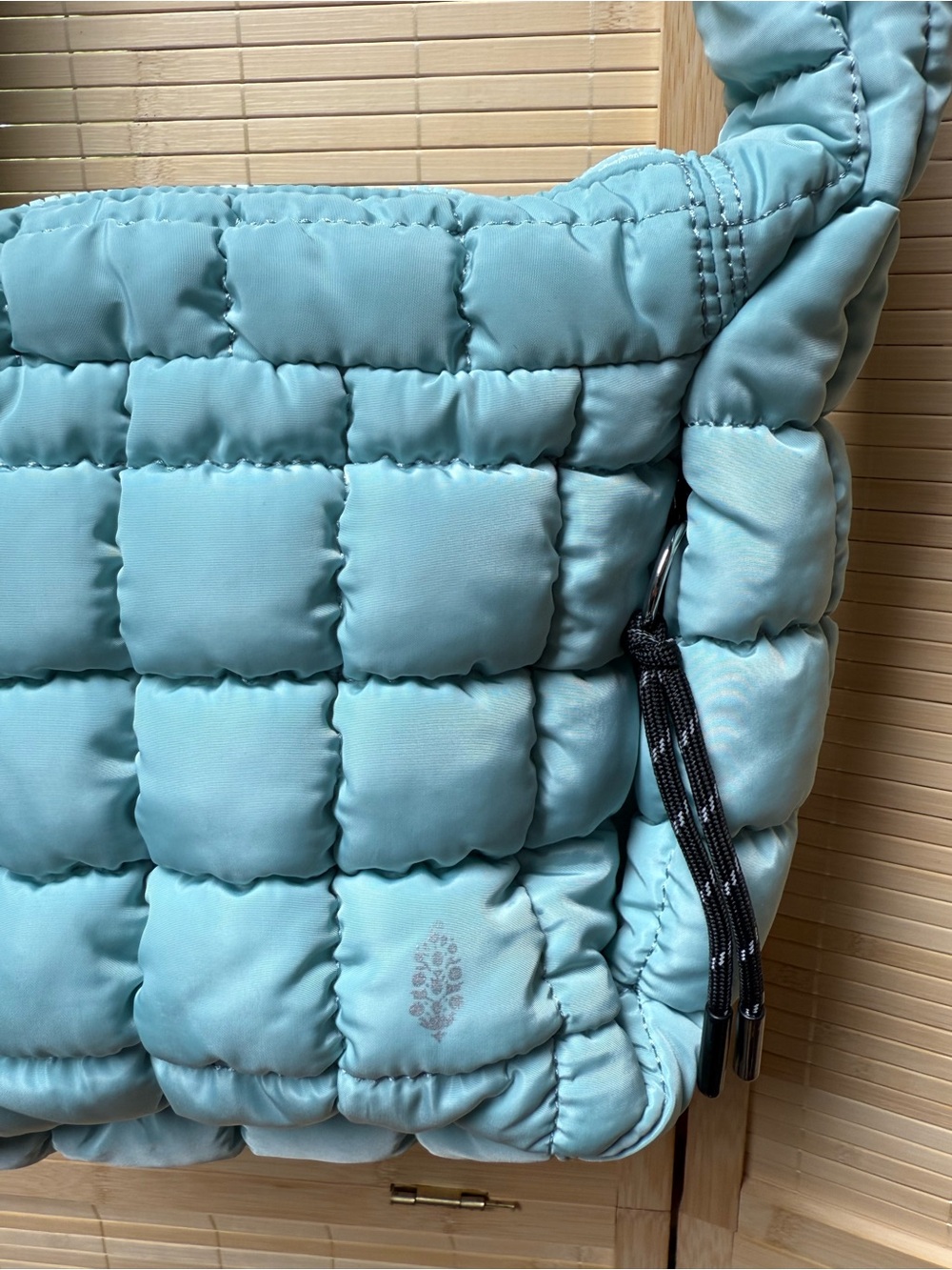 Free People Quilted Baby Carryall Sling Bag, Sterling Blue - Picture 3 of 6